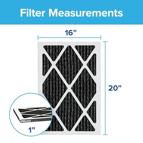 Filtrete 16x25x1 Air Filter, MPR 1200, MERV 11, Allergen Defense Odor Reduction 3-Month Pleated 1-Inch Air Filters, 2 Filters