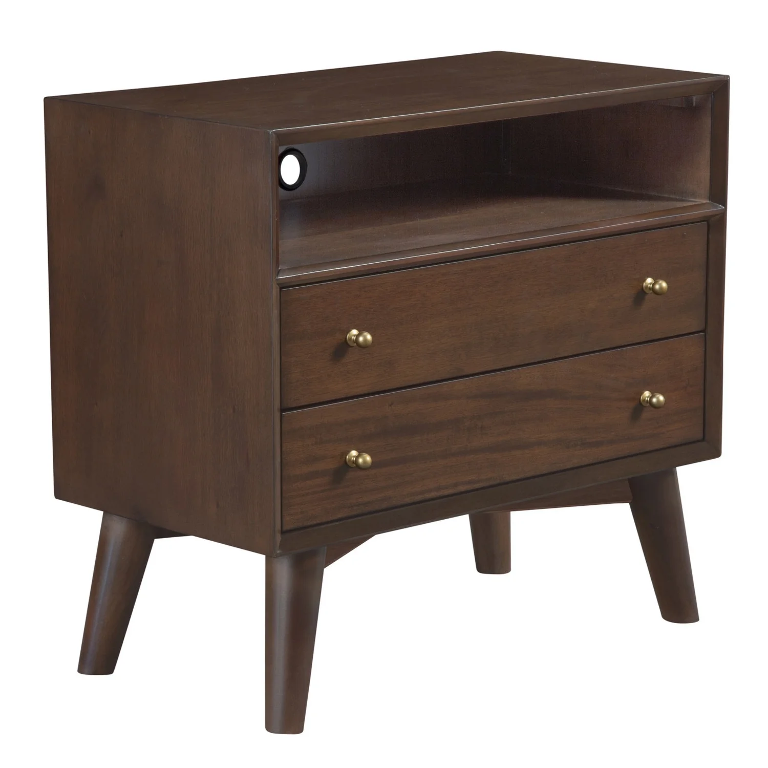 Alpine Furniture Flynn Large Nightstand in Walnut