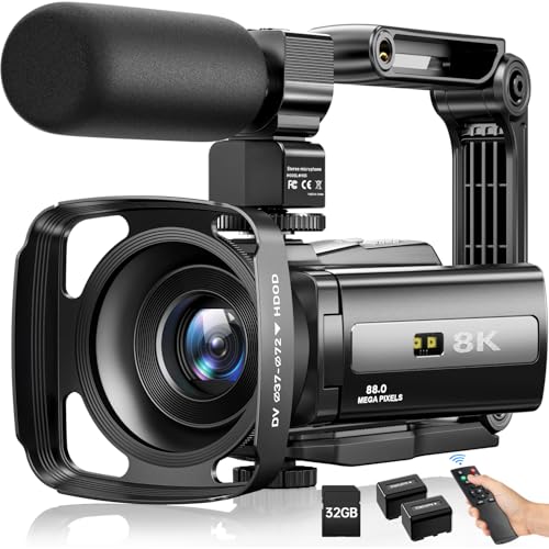 8K Video Camera Camcorder 88MP UHD WiFi Vlogging Cameras for YouTube 18X Digital Zoom IR Night Vision 3.0''