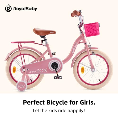 Royalbaby Princess Girls Kids Bike 12 14 16 18 20 Inch Children Bicycle with Basket for Age 3-12 Years