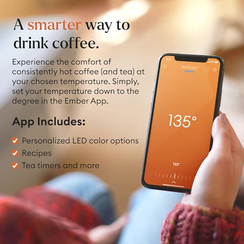 Ember Temperature Control Smart Mug 2, 14 Oz, App-Controlled Heated Coffee Mug with 80 Min Battery Life and Improved Design, Black