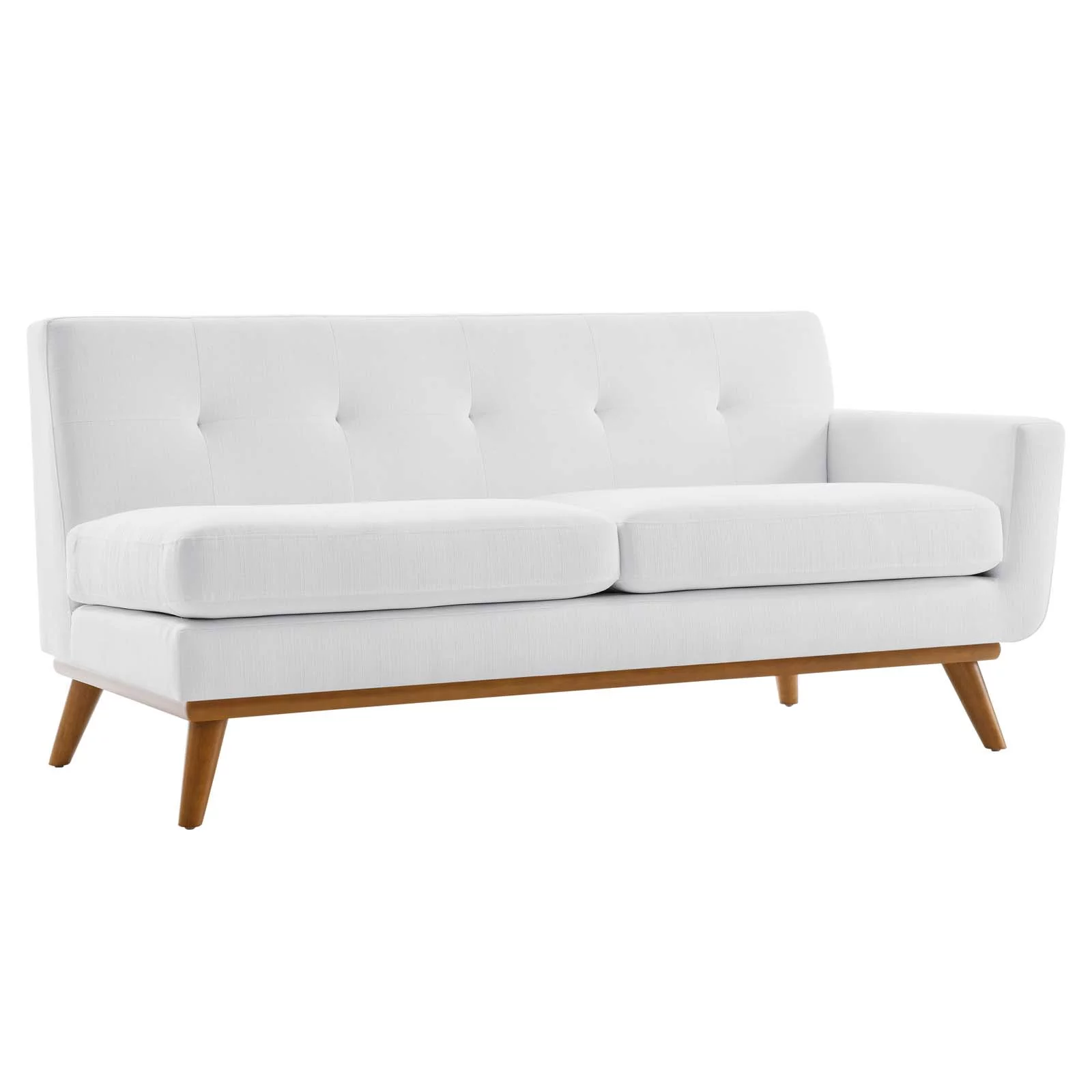 Modway Engage L-Shaped Upholstered Fabric Sectional Sofa in White
