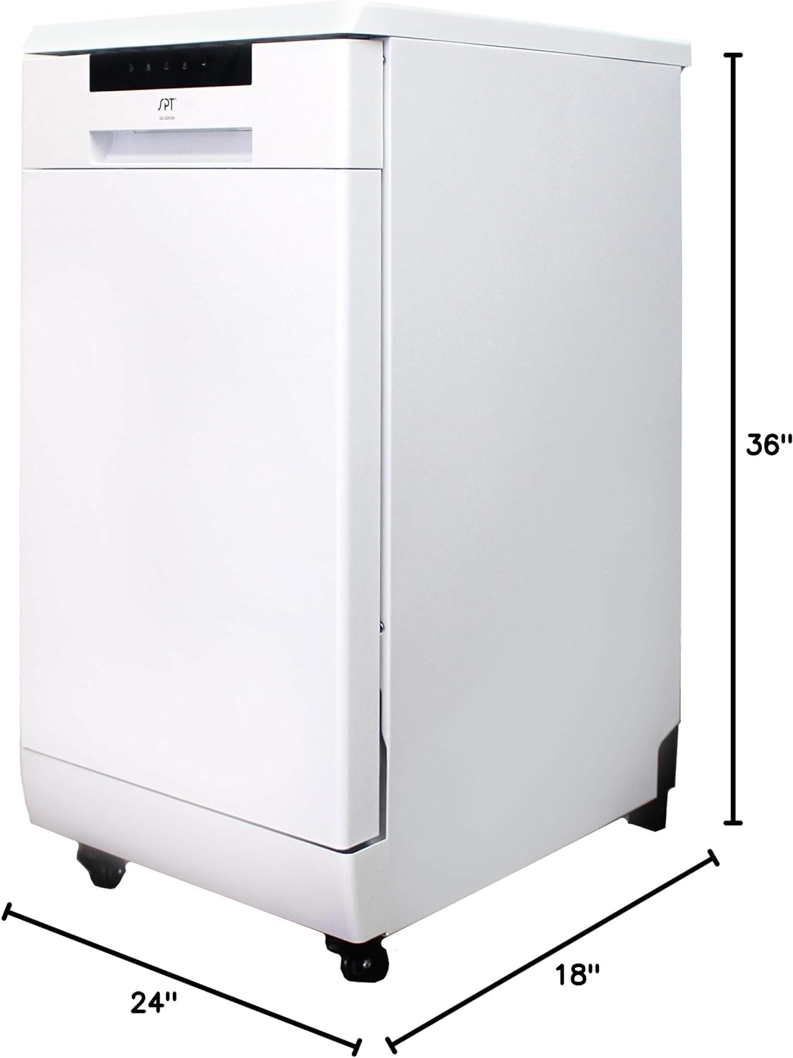 SPT SD-9263WA 18&Prime; Wide Portable Dishwasher with ENERGY STAR, 6 Wash Programs, 8 Place Settings and Stainless Steel Tub &ndash; White