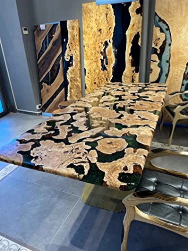 Personalized Large EPOXY Table, Resin Dining Table for 2, 4, 6, 8 River Dining Table Top, Wood Epoxy Coffee Table Top