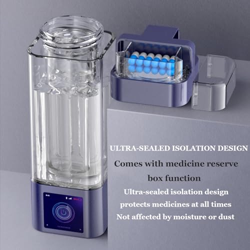 2000-9000ppb Hydrogen Rich Water Bottle Generator, 350ml Portable Hydrogen Water Cup, Chargeable Ionized Water Generator, Smart Touch Display