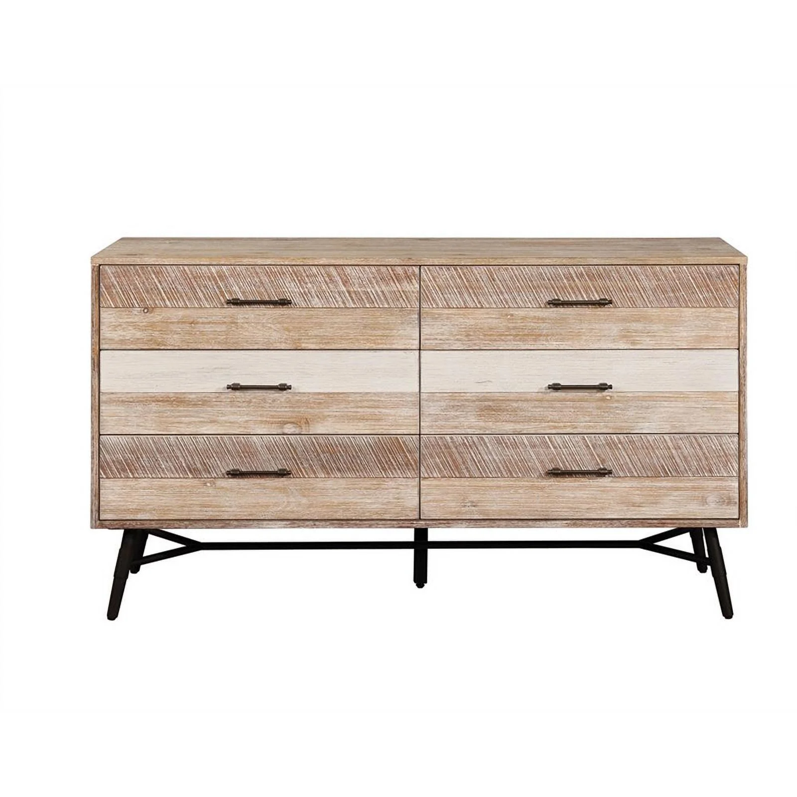 Maklaine 4-piece Farmhouse Wood Eastern King Bedroom Set in Brown