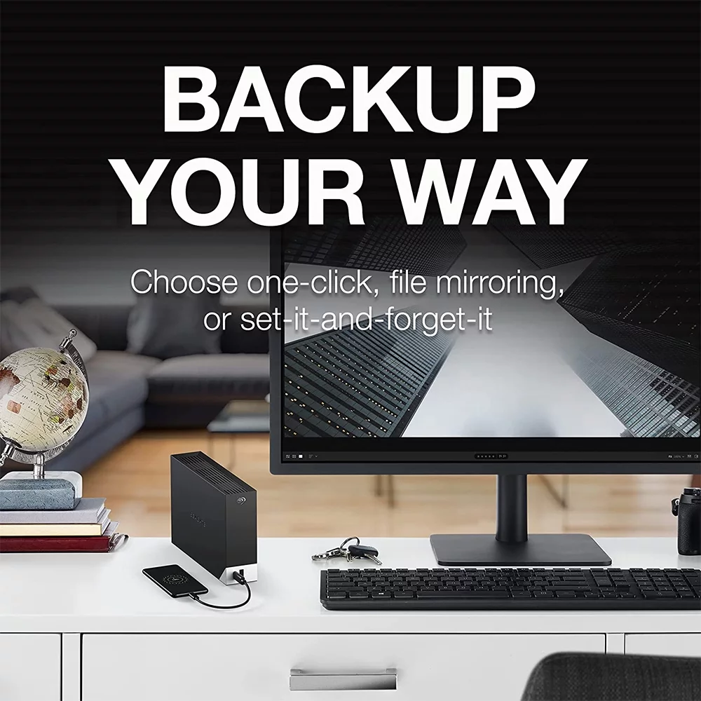 Seagate One Touch Hub 14TB External USB-C and USB 3.0 Desktop Hard Drive - Black (STLC14000400)