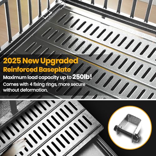 Oranland 48 inch Heavy Duty Indestructible Dog Crate,2025 New Upgraded Reinforced Baseplate for Large Dogs