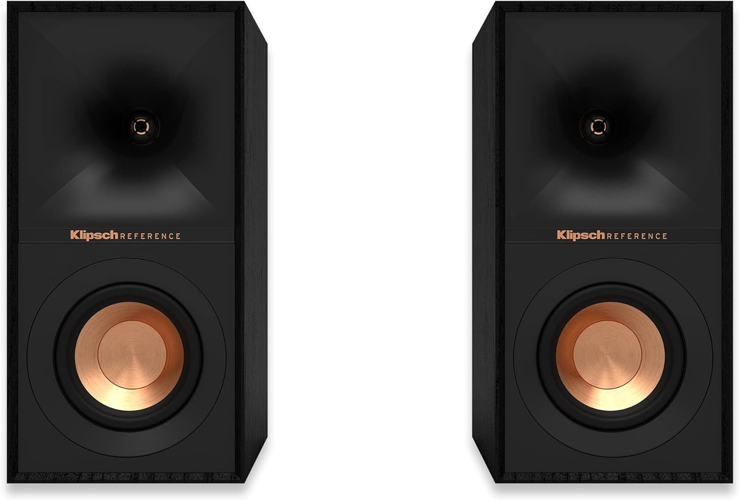 klipsch Reference Next-Generation R-40M Horn-Loaded Bookshelf Speakers with 4” Spun-Copper Woofers for Best-in-Class Home Theater Sound in Black