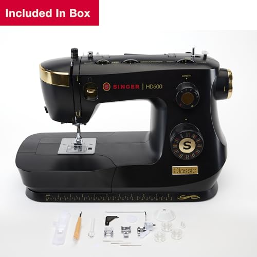 SINGER Heavy Duty 500 Classic Sewing Machine with Accessory Kit | Strong Motor with Enhanced Piercing Power, 23 Built-In Stitches, Full Metal frame