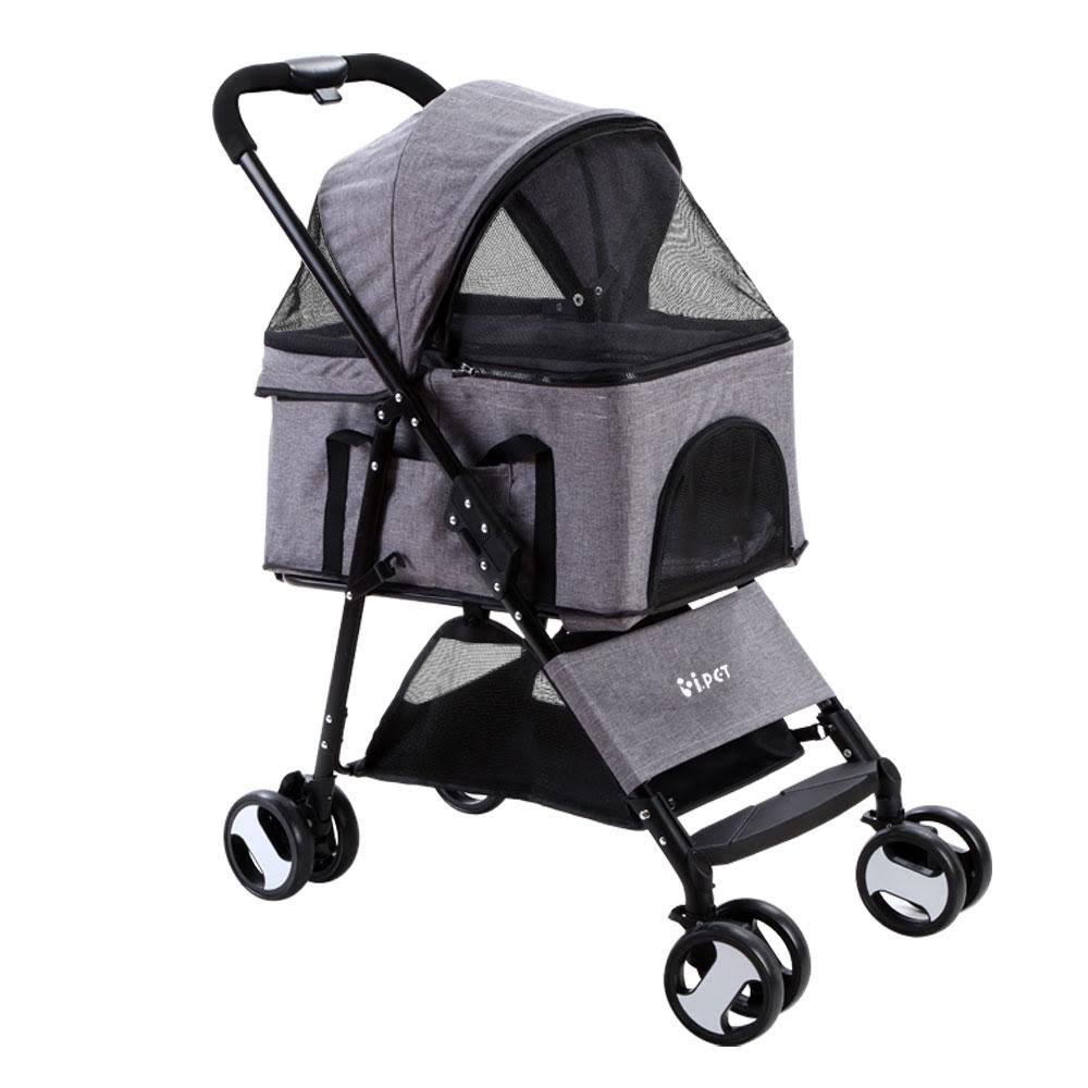 i.Pet Pet Stroller Dog Carrier Foldable Pram 3 in 1 Middle Size Black