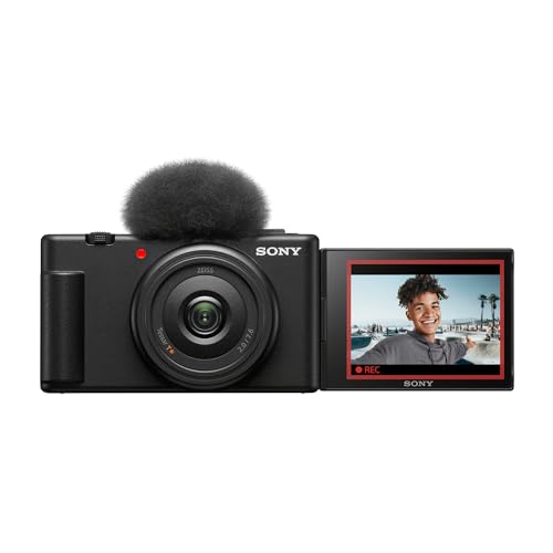 Sony ZV-1F Vlog Camera for Content Creators and Vloggers (Black) Bundle with 128GB SD Card and Compact Camera Case (3 Items)