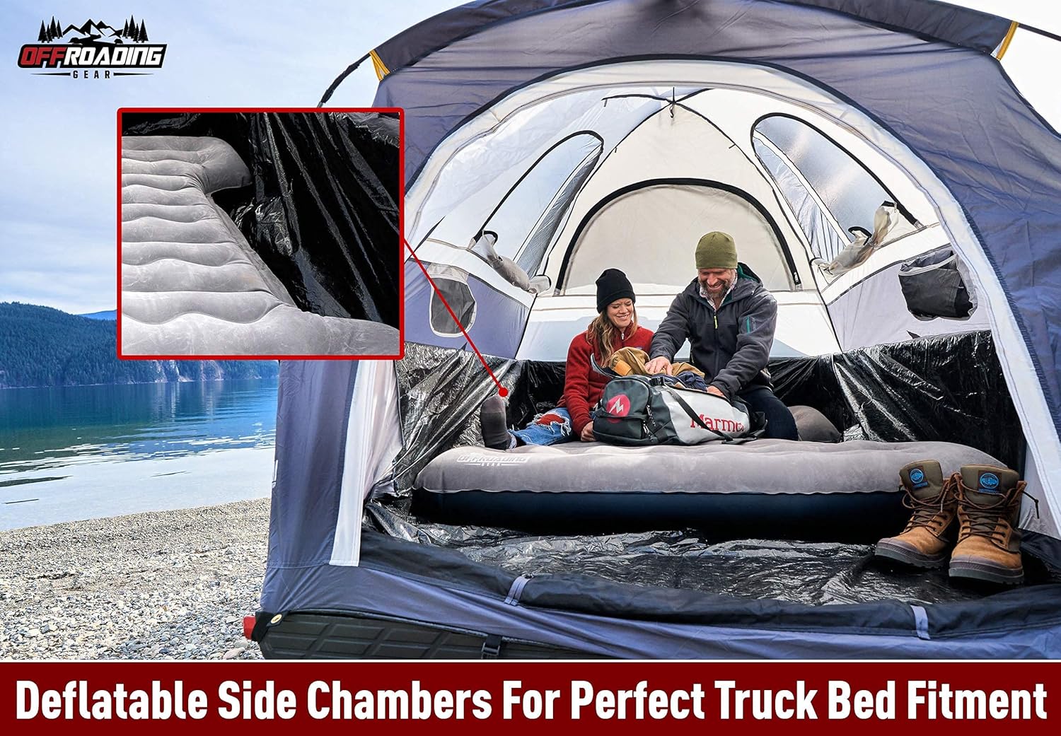 Truck Bed Inflatable Air Mattress, 6 to 6.5 ft Box | Converts to Full Double | F150, Ram, Sierra, Silverado