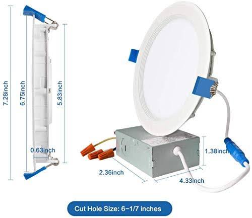SAATLY 13W 6 inch LED Recessed Lighting, Ultra Thin Ceiling Downlight with JUNCT