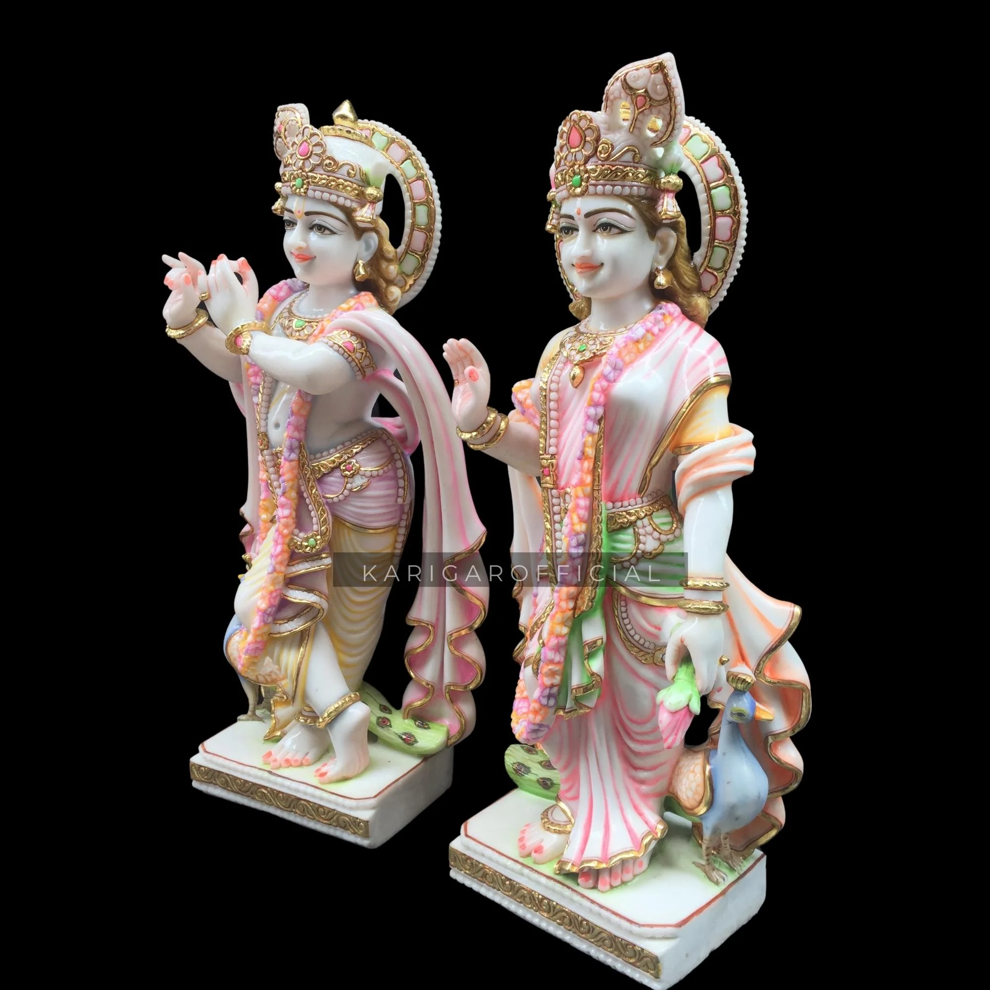 Radha Krishna statue Murti Large 30 inches Marble Radha Krishna idol Multicolor Divine Couple statue Radha Krishna figurine Handpainted Special