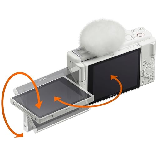 Sony ZV-1F Vlogging Camera (White)|20.1MP | 64GB Extreem Speed Memory,.43 Wide Angle & 2X Lenses, Case. Tripod, Filters, Hood, Grip