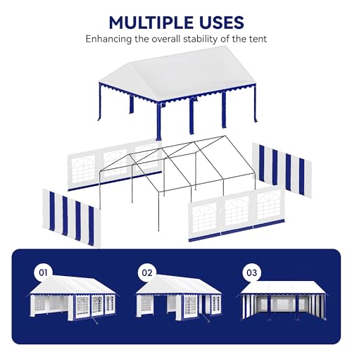 PHI VILLA 20'x16' Outdoor Heavy Duty Party Tent Large Commercial Canopy Wedding Event Shelter with Removable Sidewalls & 3 Storage Bags for Patio