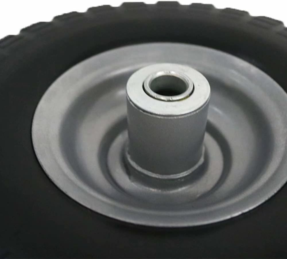 BAIVE BW 4 Pcs 10 Flat Free Tires Solid Non-inflated Tires Wheels, 4.10/3.50-4 Tire with 5/8 Ball Bearings, for Wheelbarrow, Garden Wagon Carts
