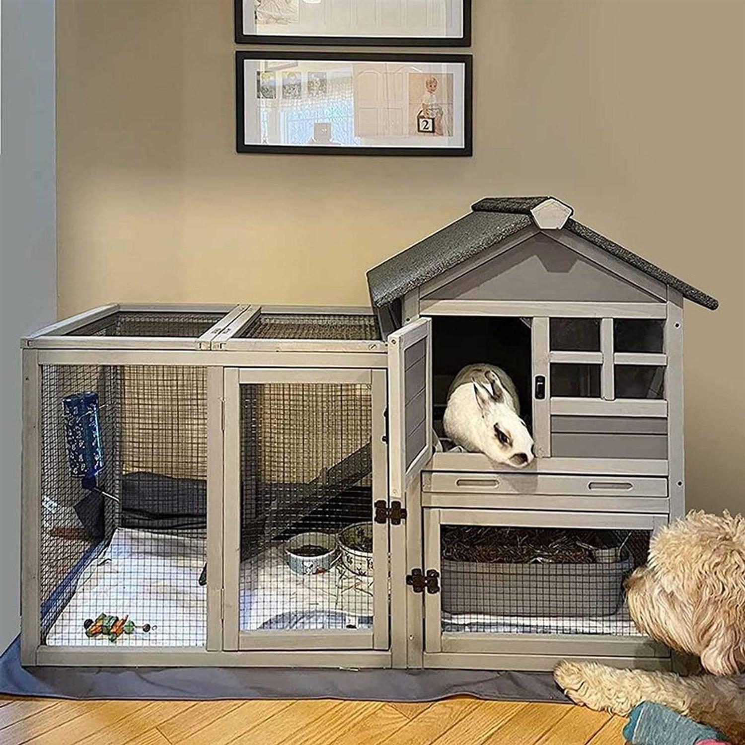 Aivituvin 2 Story Big Bunny Cage with No Leak Tray XZ7002 - Pet Supplies online store