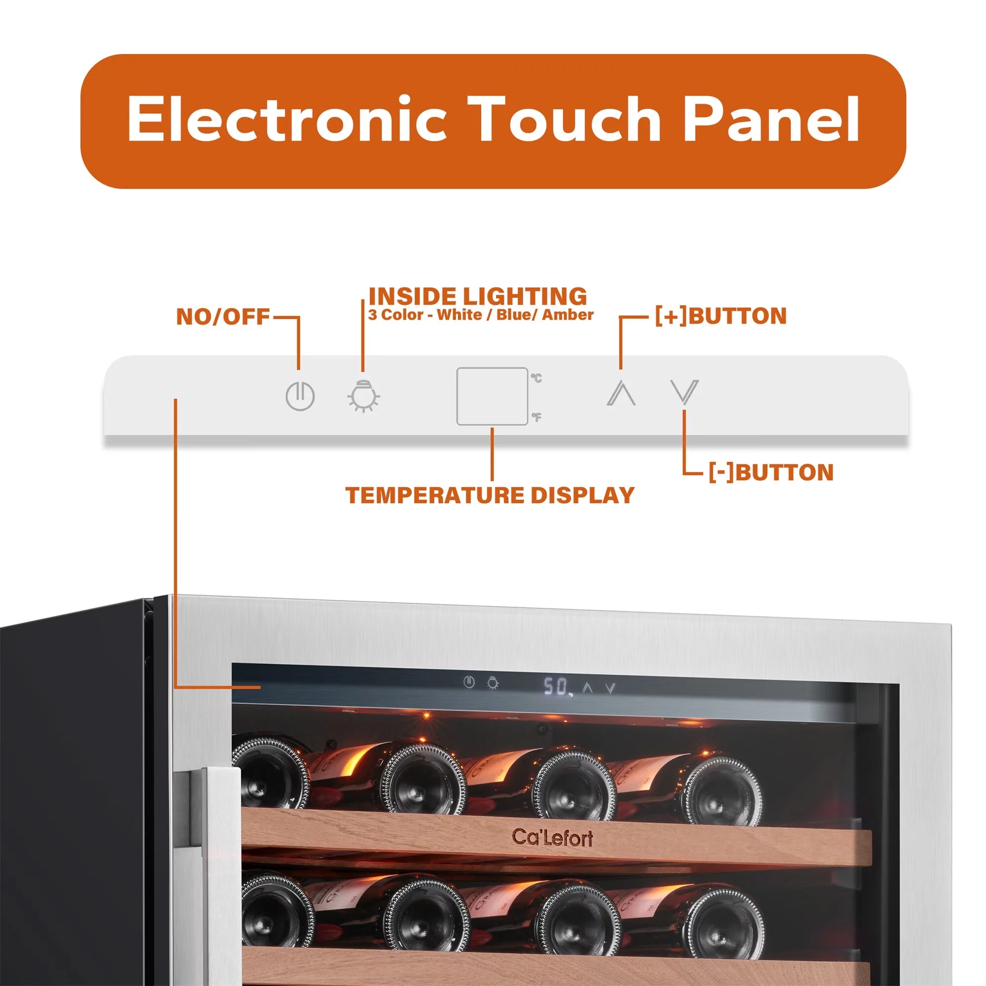 Ca'Lefort 24 inch Wine Fridge and 15 inch Wine cooler,54 Bottle Dual Zone Wine Cooler Refrigerator