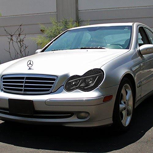 Spec-D Tuning 2001-2007 Mercedes Benz W203 C-Class C230 C240 C320 LED Projector Headlights Black Hea