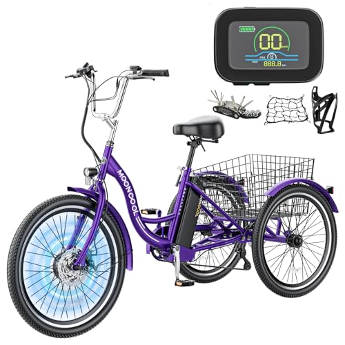 MOONCOOL Electric Tricycle for Adults, 350W 36V Electric Trike Motorized Three Wheel Electric Bicycle