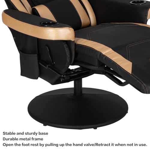 Modern-Depo Gaming Recliner Chair with Speakers, Massage, High Back, Cupholder, Headrest, Lumbar Support