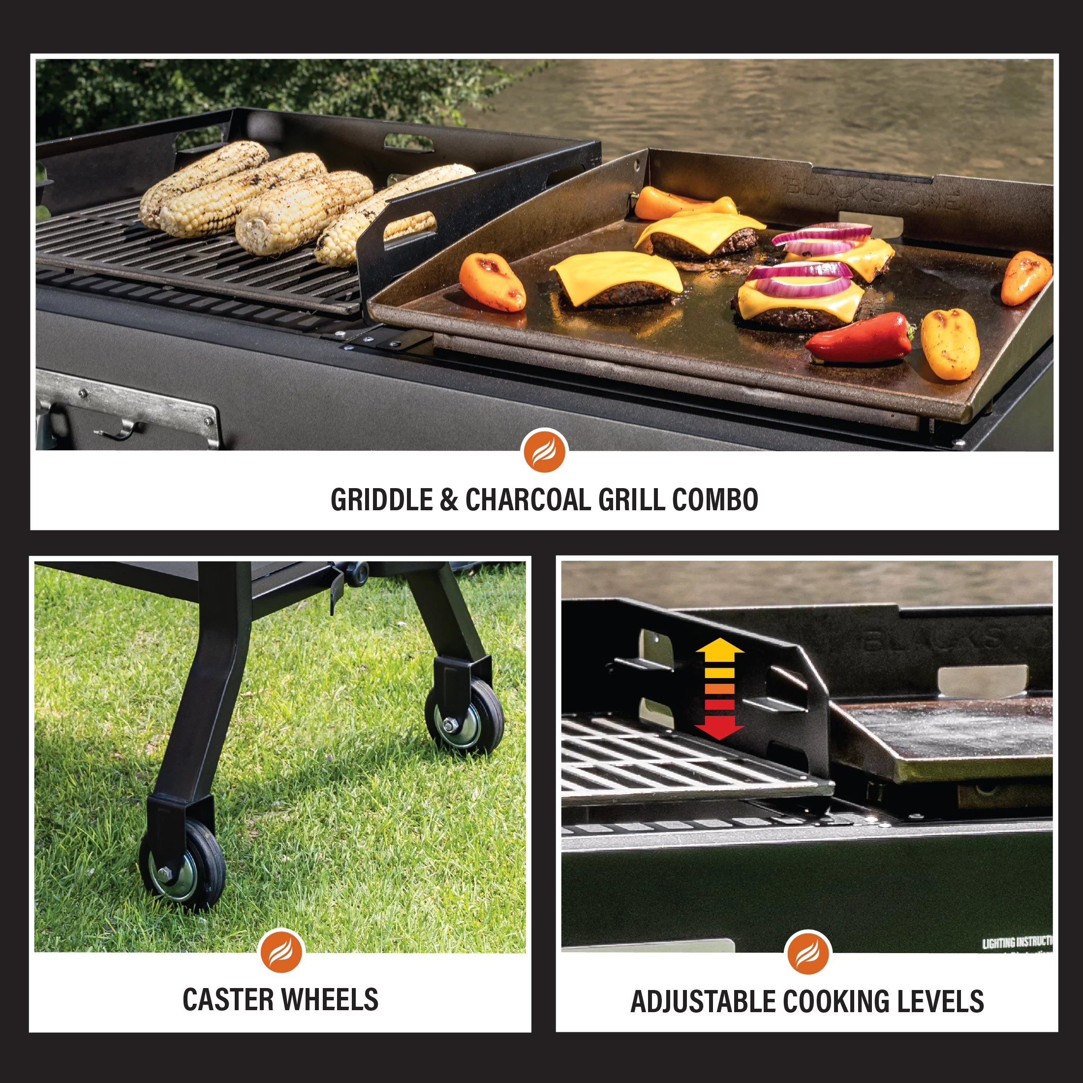 Blackstone Duo 17 Griddle and Charcoal Grill Combo