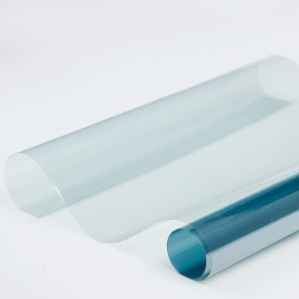MEGICOLIM 80% VLT Nano Ceramic Win dow Film 99% Anti UV Front Car Solar Windshield Rear Side Window Tint, Light Blue, 30Inch X 16.5Feet