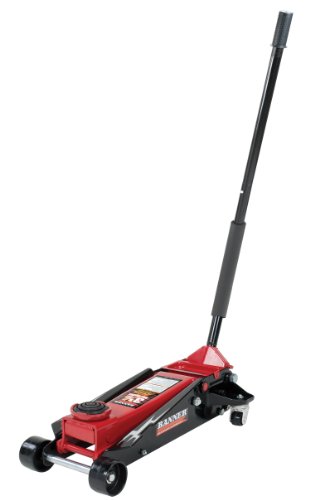 Blackhawk B6350 Black/Red Fast Lift Service Jack - 3.5 Ton Capacity, 28 1/2" L x 13 3/4" W x 6 1/2" H