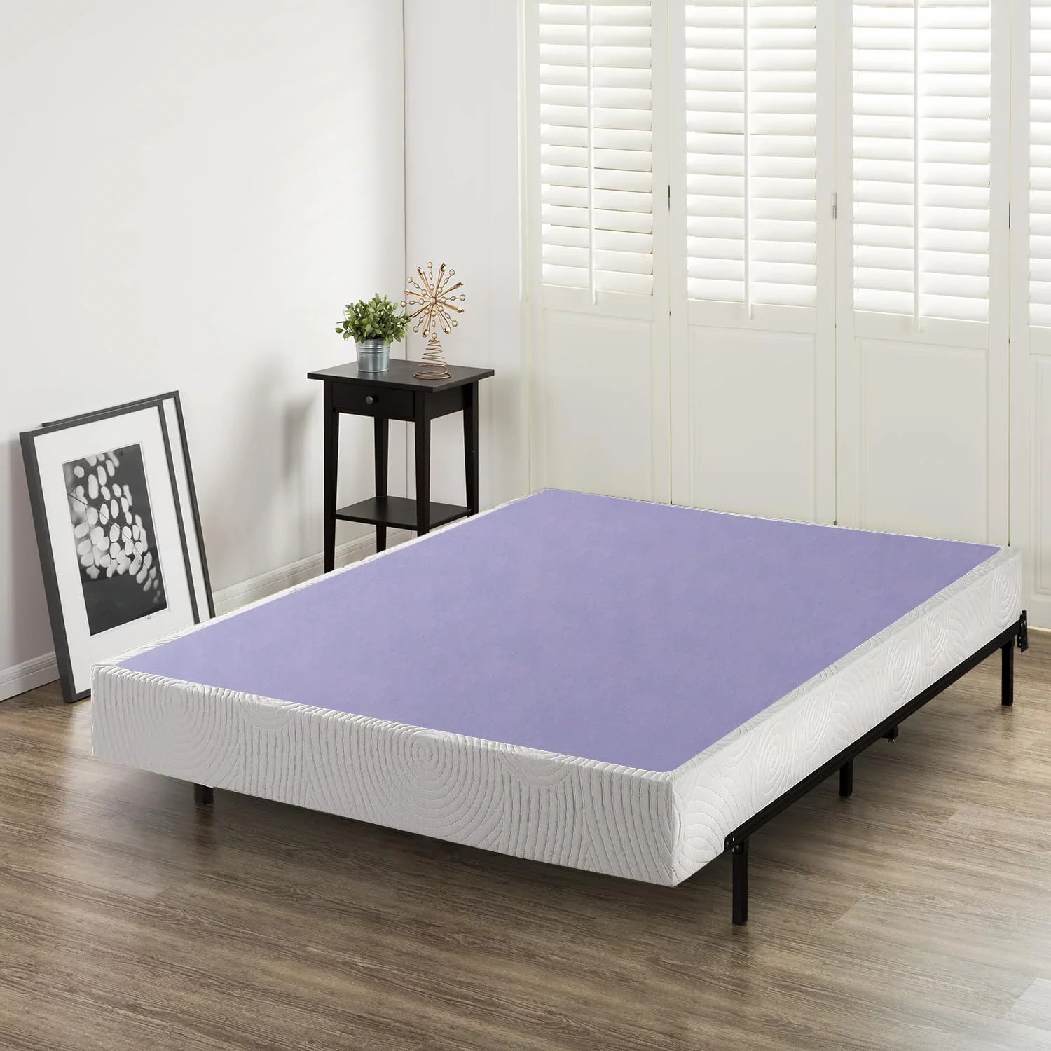 WANHUI Edgar 8 Inch Wood Box Spring / Mattress Foundation / Sturdy Wood Structure / High Profile / Easy Assembly, Queen