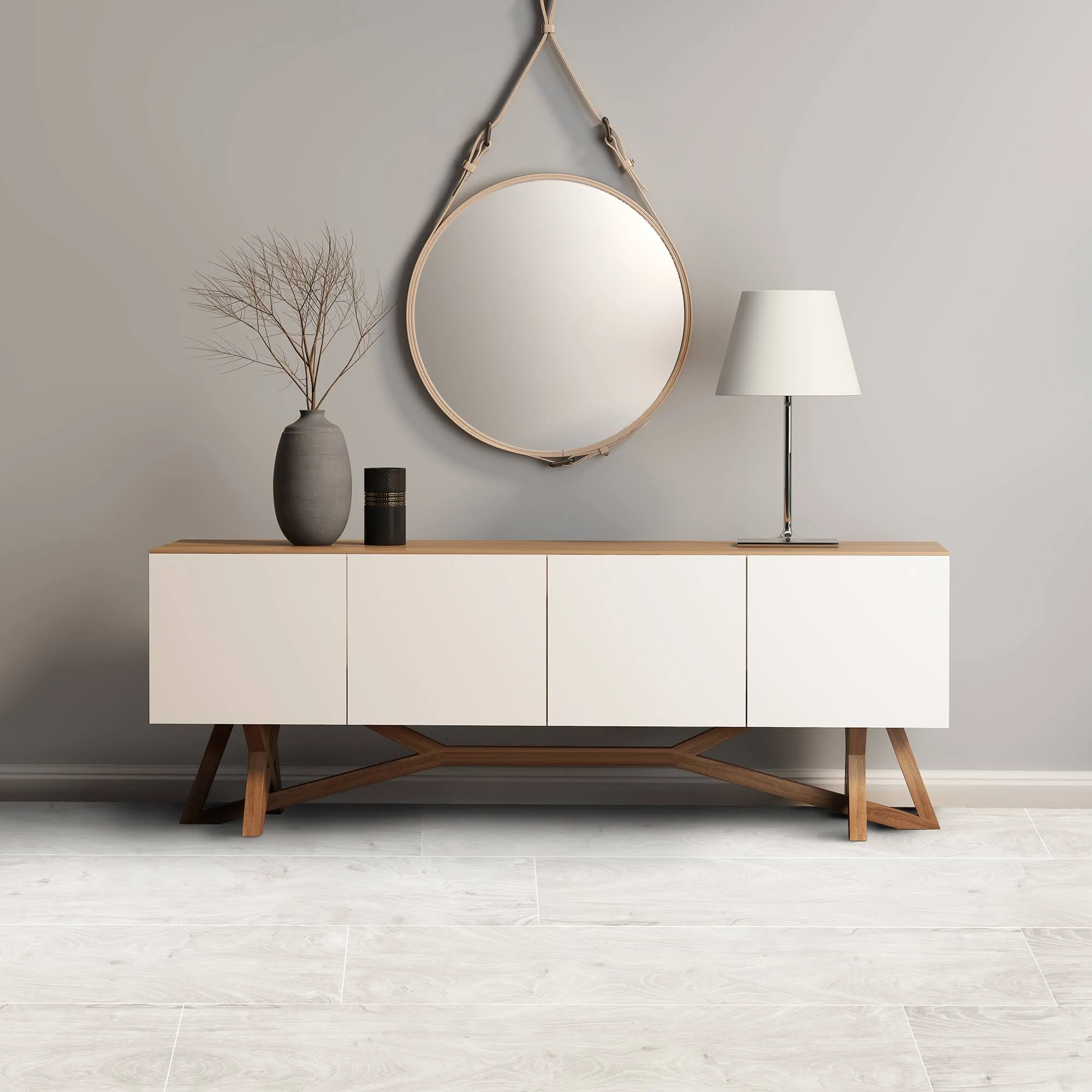 Flex Flor Looselay Vinyl Plank 9inx48in Whitewash - 8 Planks/24 Sq. ft. - Achim - LSLYP10408