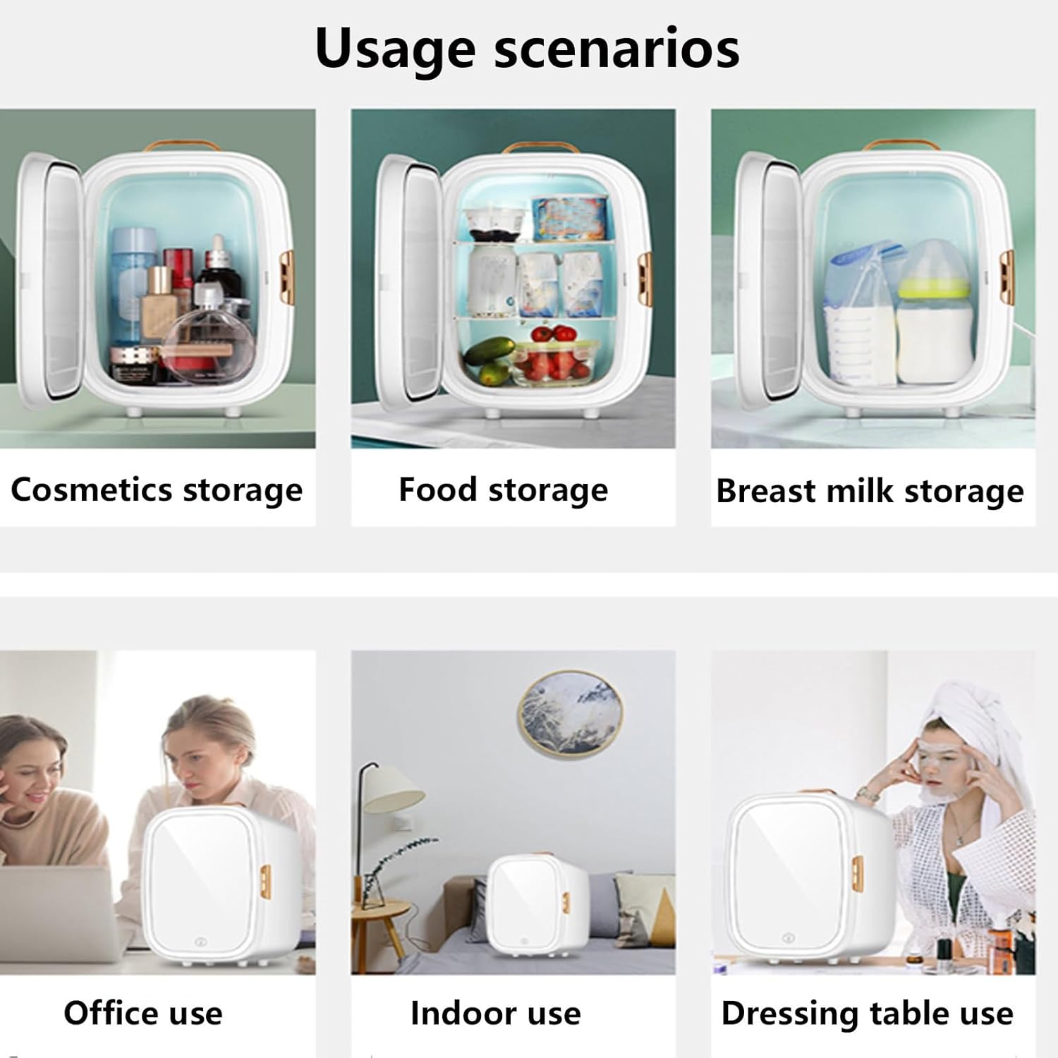 20L Mini Makeup Fridge With LED Mirror, AC/DC Portable Beauty Skincare Refrigerator For Skincare, Drinks, Makeup, And Food, Bedroom, Car, And Office