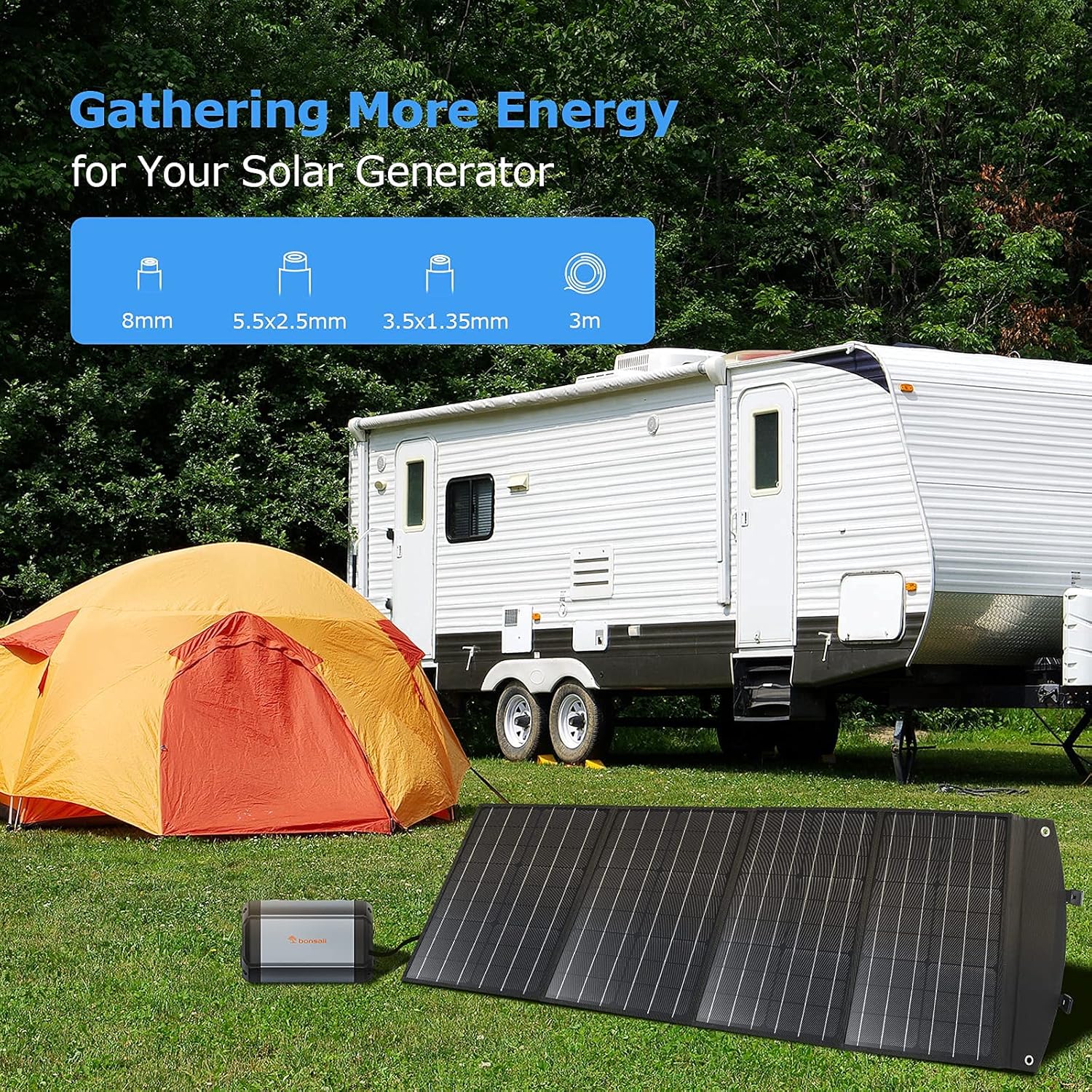 Solar Panels for Camping, 120W Solar Panel Charger for Power Station & Solar Generator