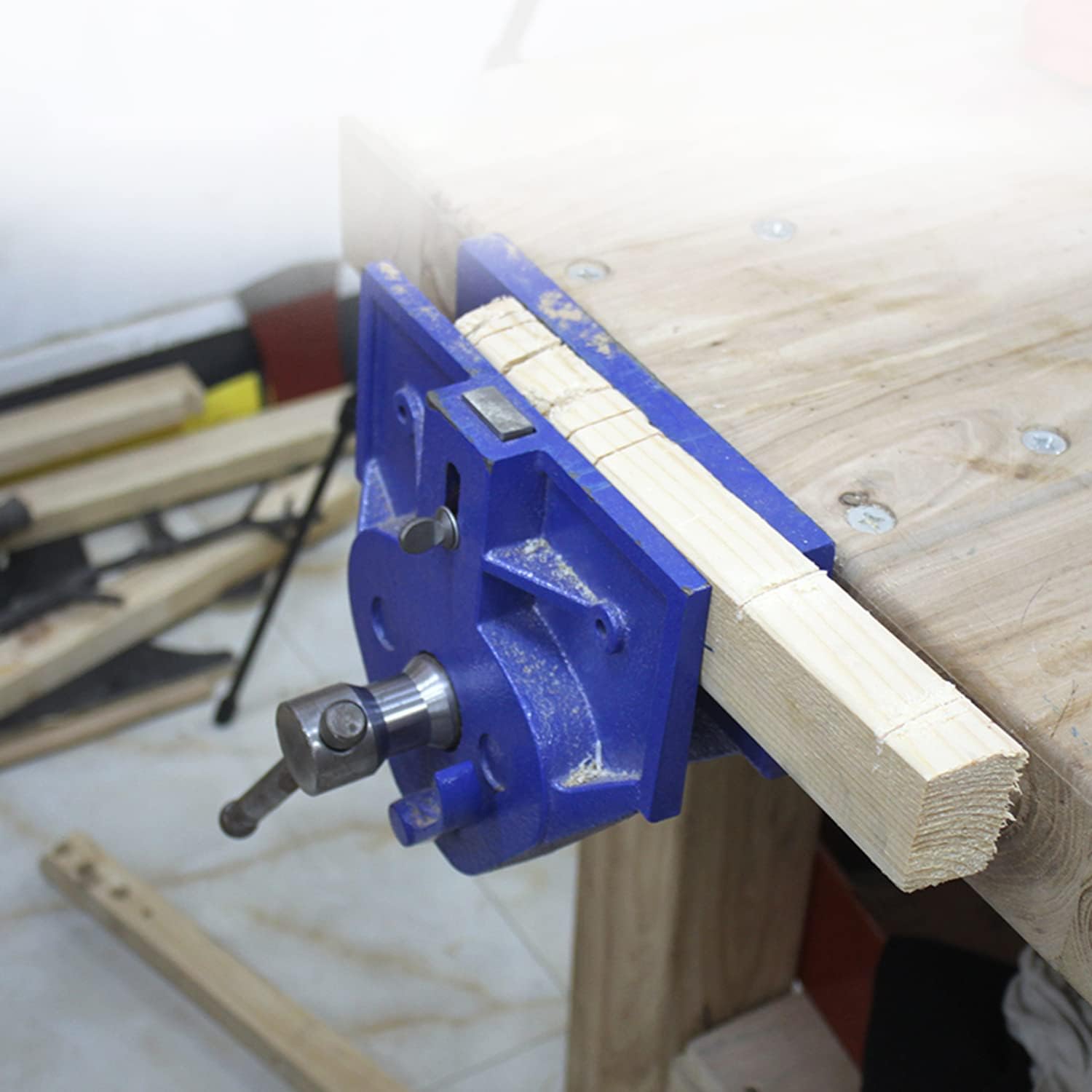 AIWFL Woodworking Vise 10.5 Inch Rapid Acting Wood Working Vise Quick Release Woodworking Bench Vise Heavy-Duty Cast Iron Woodworker's Vise