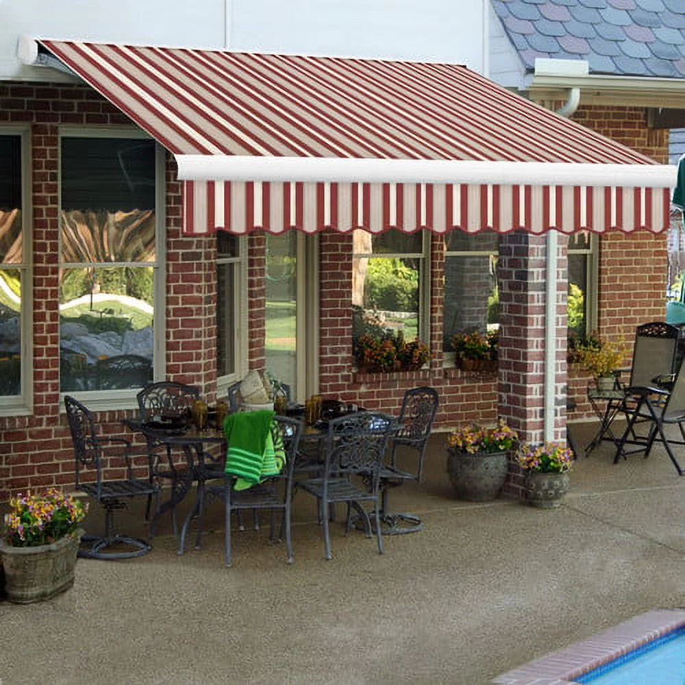 Awntech Key West Full-Cassette Left Motor with Remote Motorized Retractable Awning