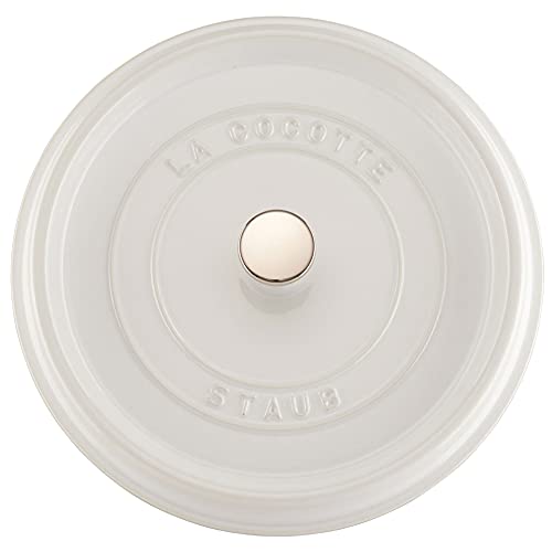 STAUB Cast Iron Dutch Oven 5.5-qt Round Cocotte, Made in France, Serves 5-6, Black Matte