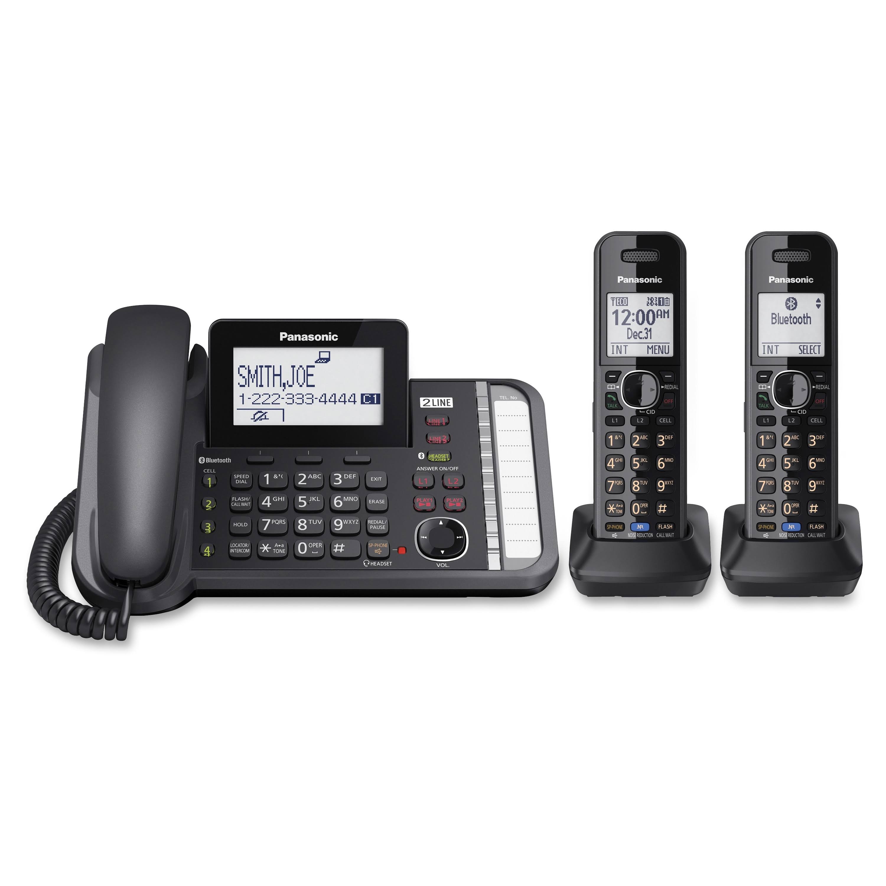 Panasonic KX-TG9582 Expandable Phone System with 2 Handsets - Black