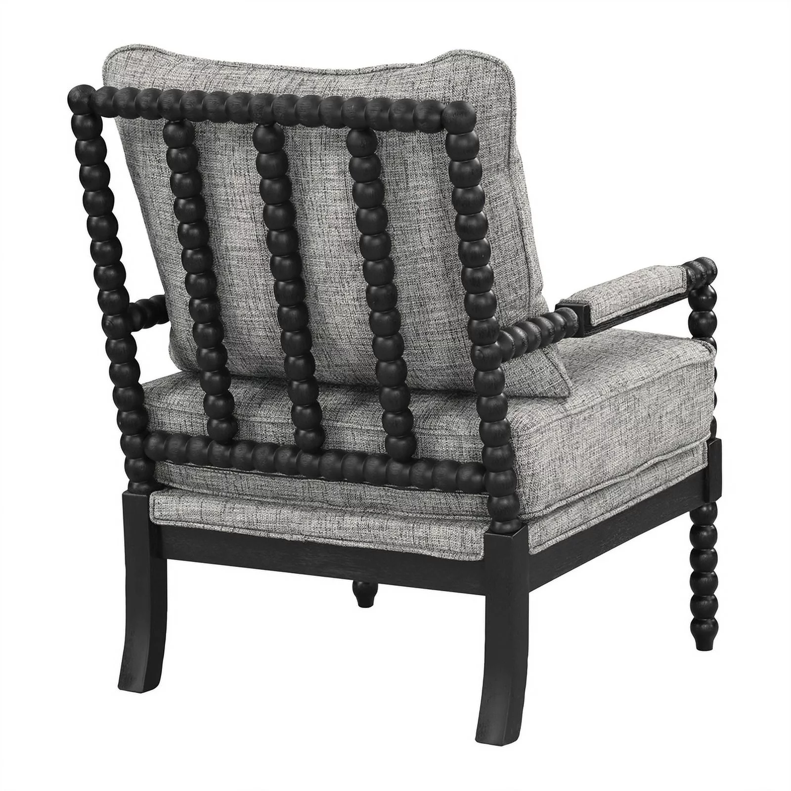 Eliza Spindle Chair in Graphite Black Fabric