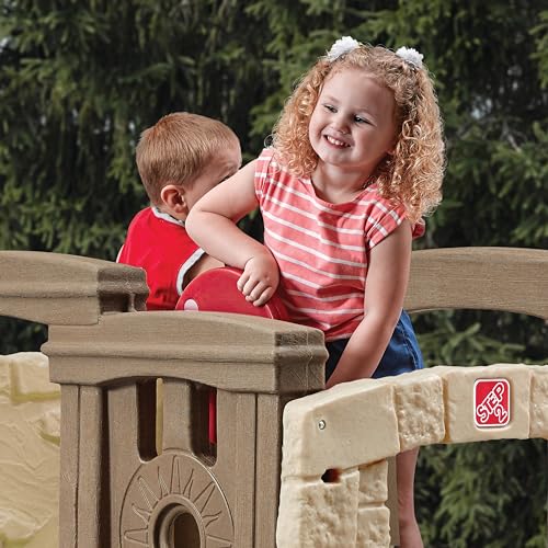 Step2 Woodland Climber II Kids Playset, Ages 2 –6 Years Old, Toddler Slide and Climbing Wall, Outdoor Playground for Backyard, Sturdy Plastic Frame