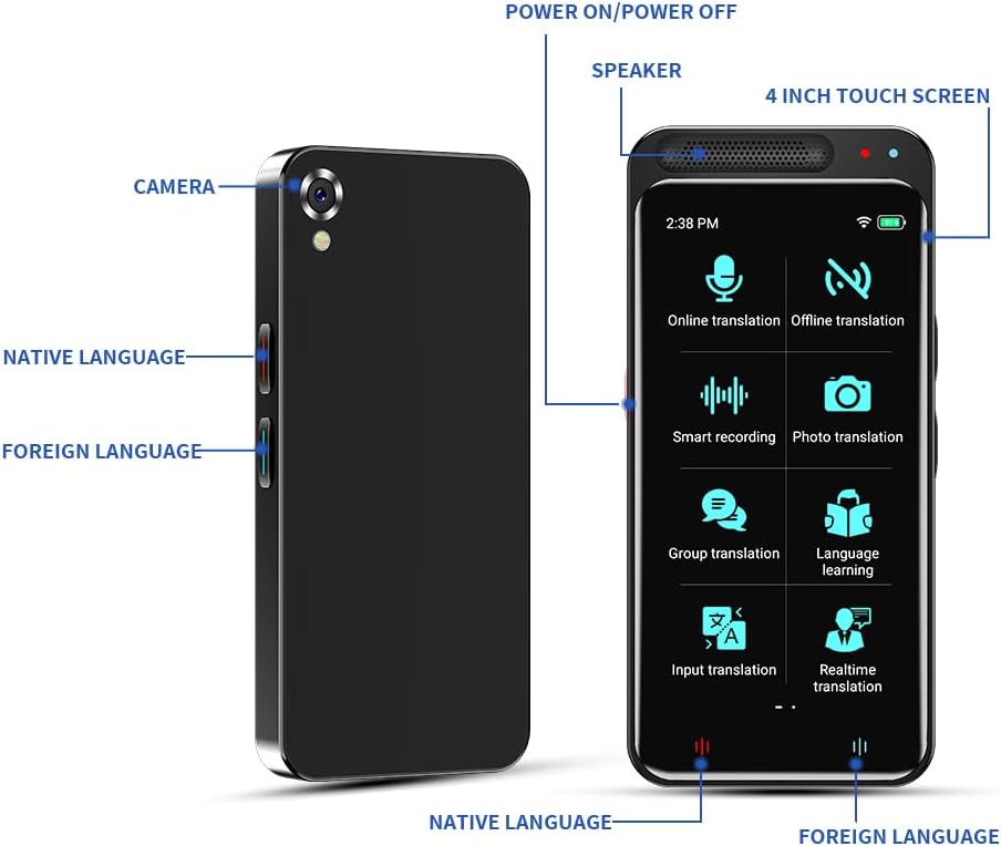 Language Translator Device, Support 138 Languages, Two Way Real-Time Voice Translation