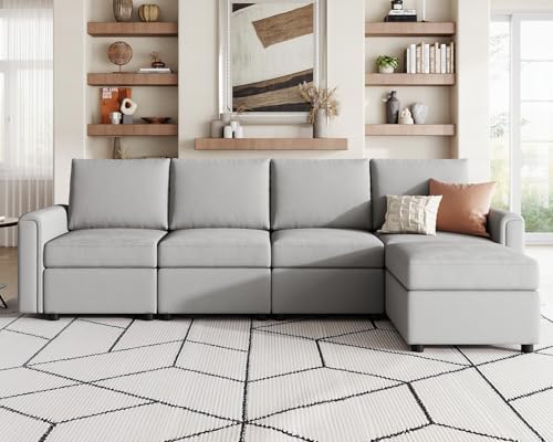 LINSY HOME Modular Sectional Sofa, Convertible U Shaped Sofa Couch with Storage, Memory Foam, Modular Sectionals with Ottomans