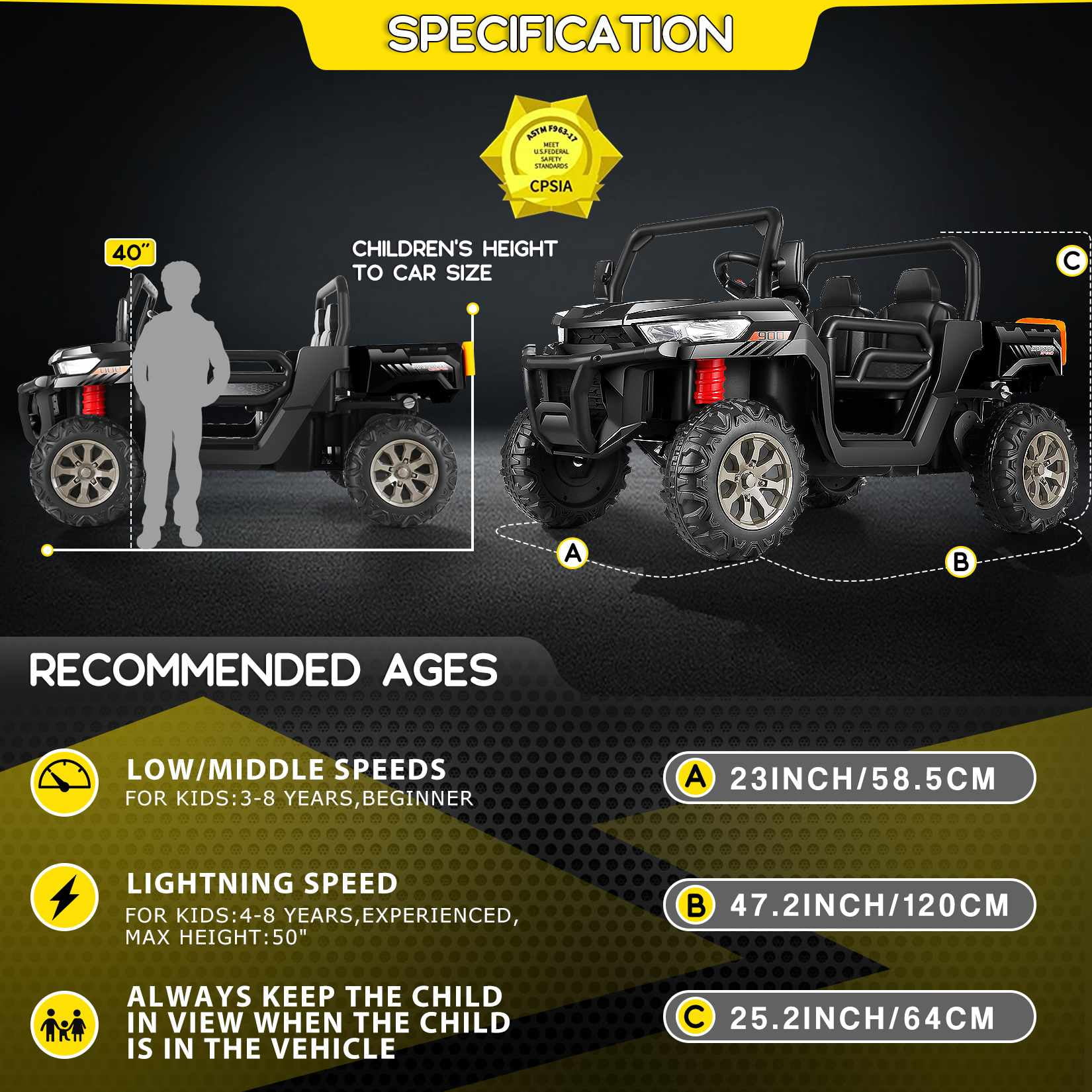 Vibespark 24 V 2x200W Kids Ride on Dump Truck with Remote Control, 2 Seater Electric Powered 4-Wheel UTV Toys
