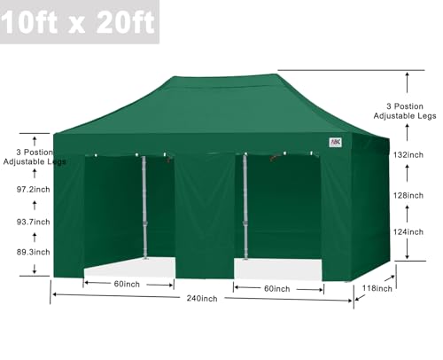 ABCCANOPY Easy Pop Up Canopy Tent with Sidewalls 10x10 Commercial -Series, White