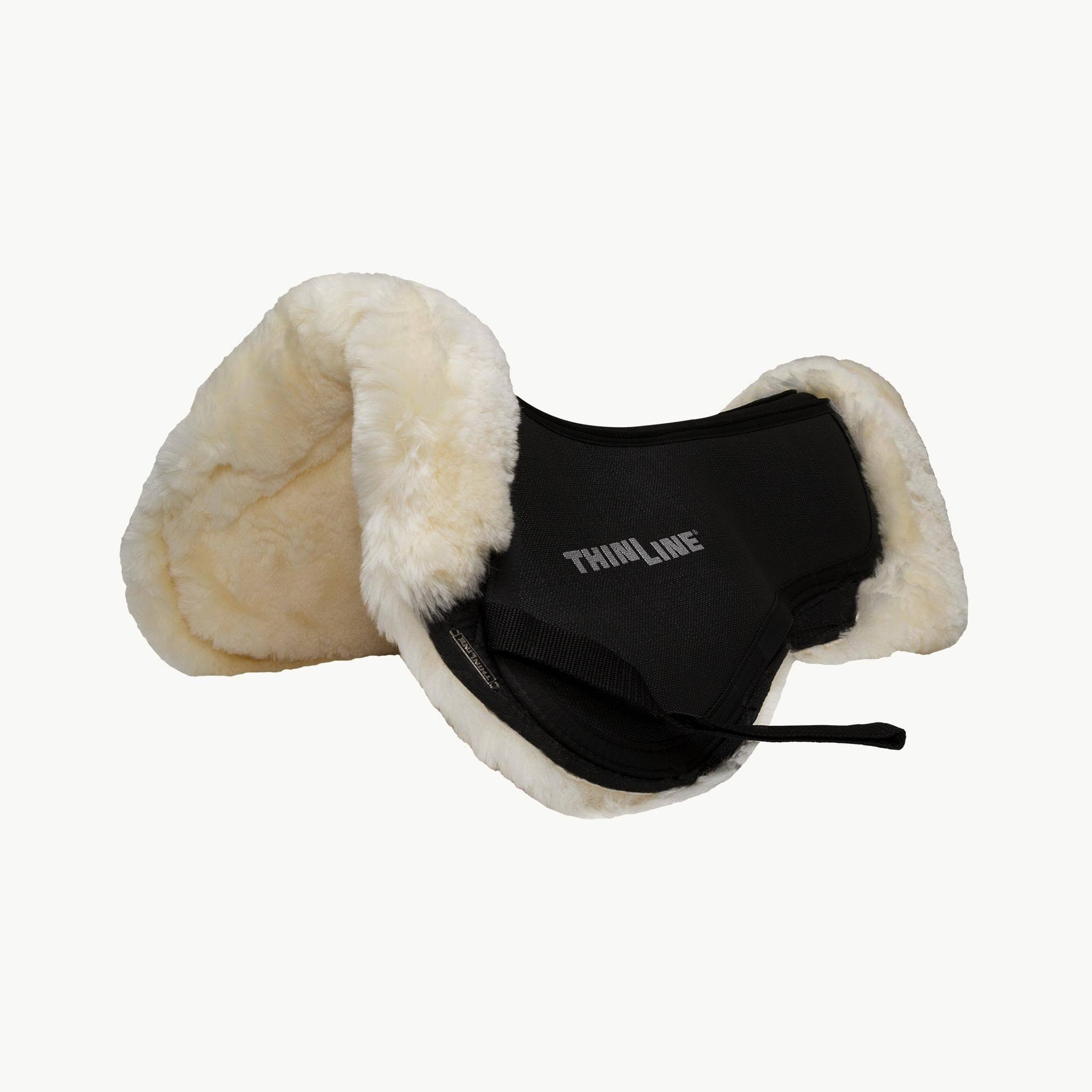 Thinline Full Sheepskin Trifecta Correction Half Saddle Pad in Black, Large