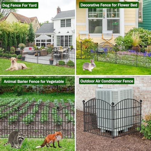 10 Panels No Dig Decorative Garden Fence - 40 in (H) x 23.6 ft (L)