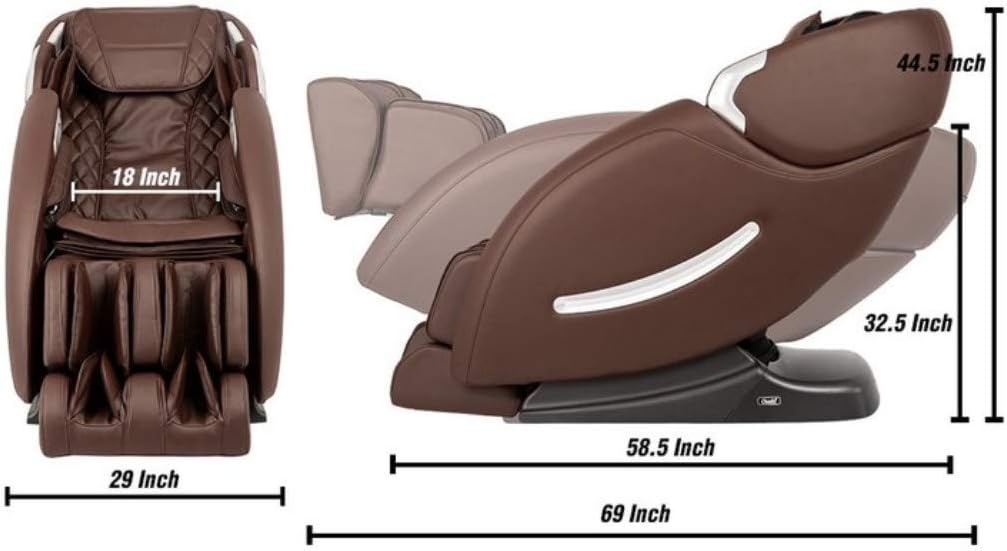 Osaki OS-4000XT Full Body L-Track Massage Chair w 2 Step Zero Gravity - Brown