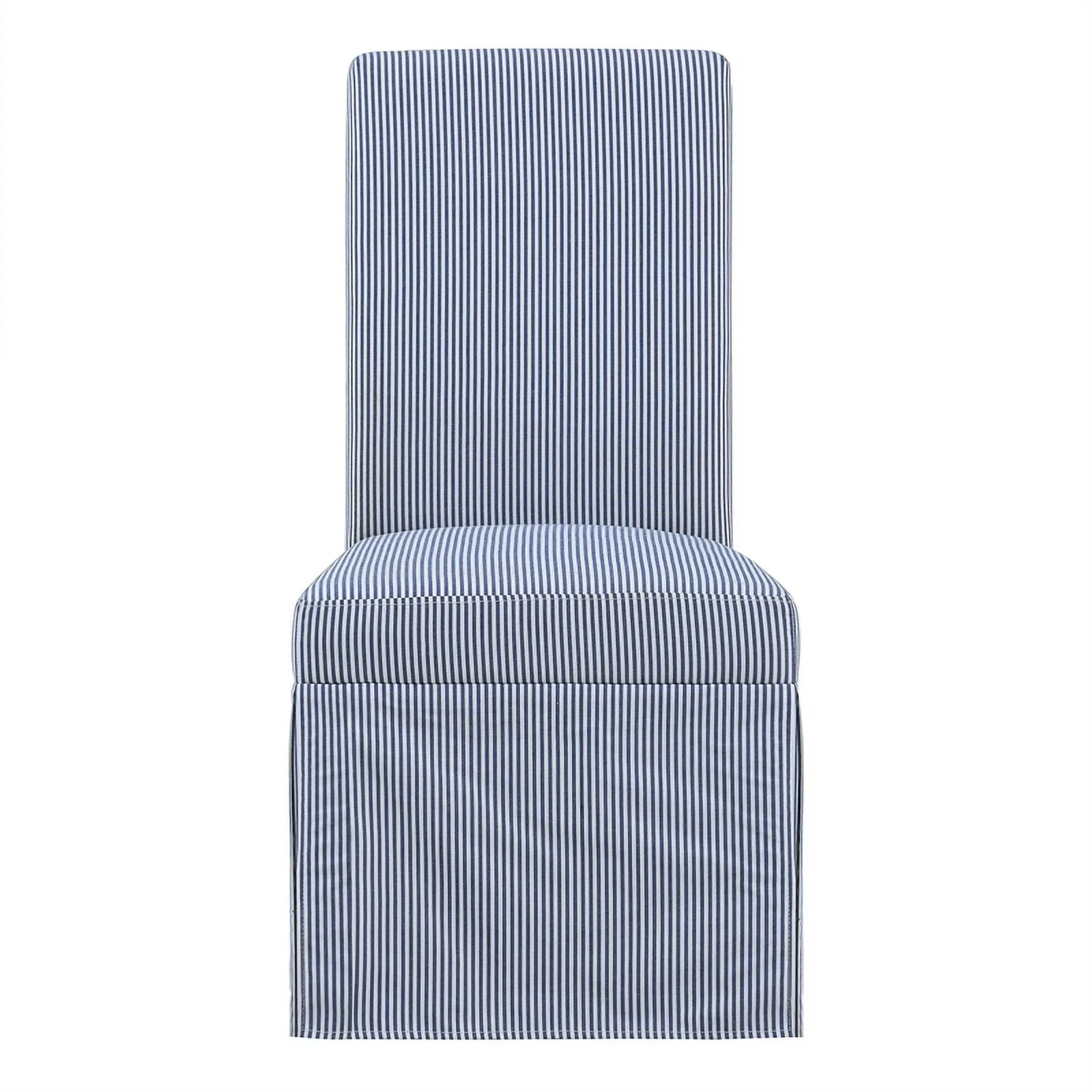 Adalynn Slipcover Dining Chair 2 Pack in Navy Stripe Fabric