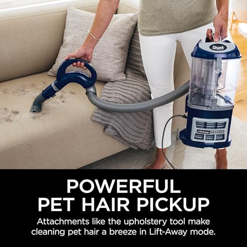 Shark Upright Vacuum, Navigator Lift-Away Deluxe with Large Dust Cup Capacity, HEPA Filter, Swivel Steering, Upholstery Tool & Crevice Tool, Blue