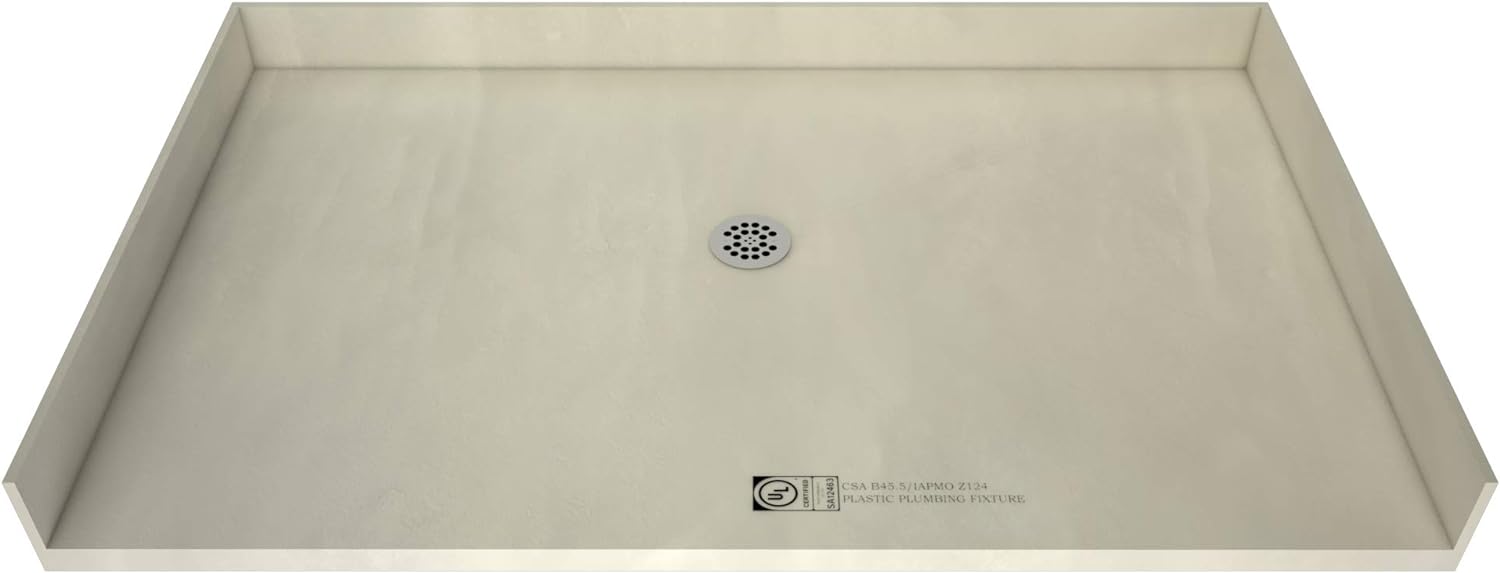 Tile Redi 3060RBF-PVC Barrier Free Shower Pan with Integrated Right PVC Drain, 30-Inch Depth by 60-Inch Width